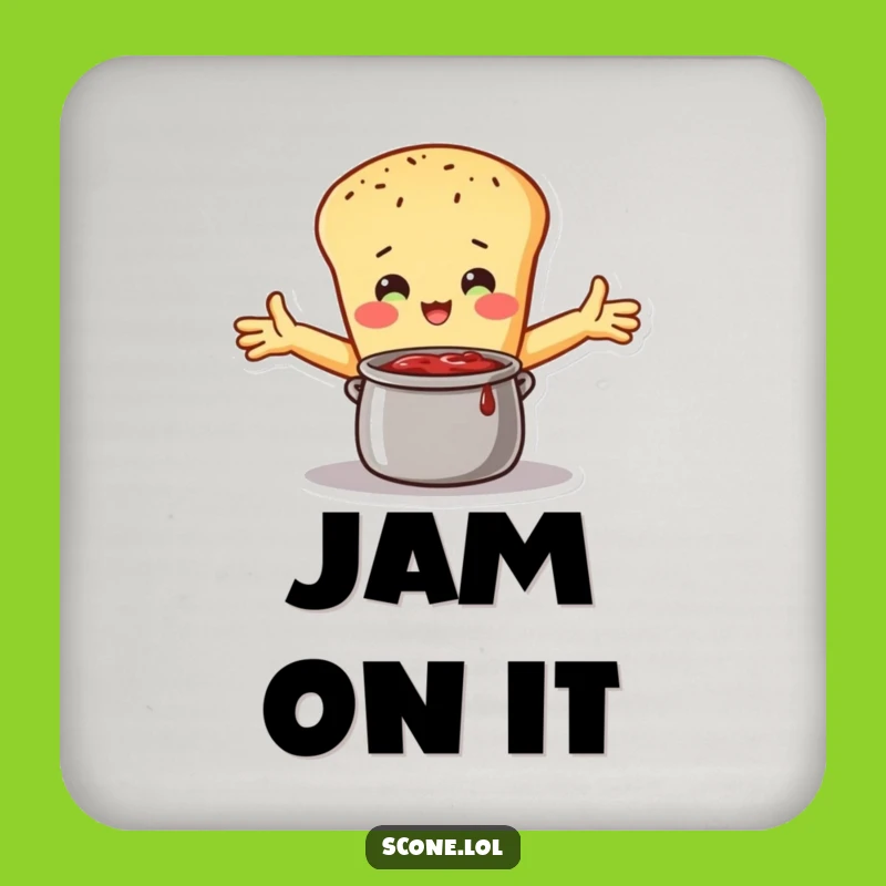 Funny Scone Jam Hug Coaster: Loving Character, Quirky Drink Accessory Gift