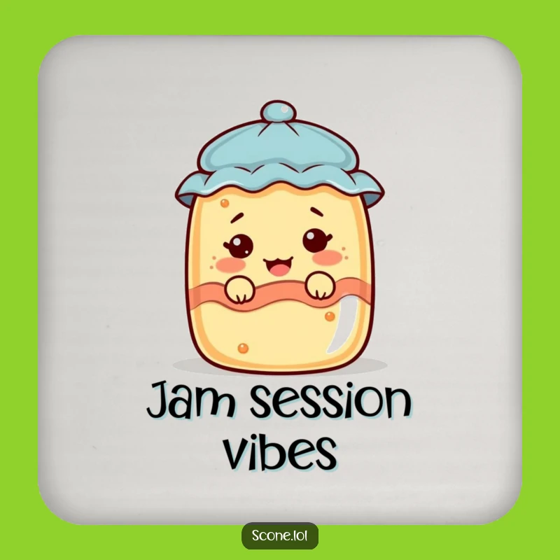 Funny Scone Jam Jar Face Coaster Set - Protect Surfaces with Humor