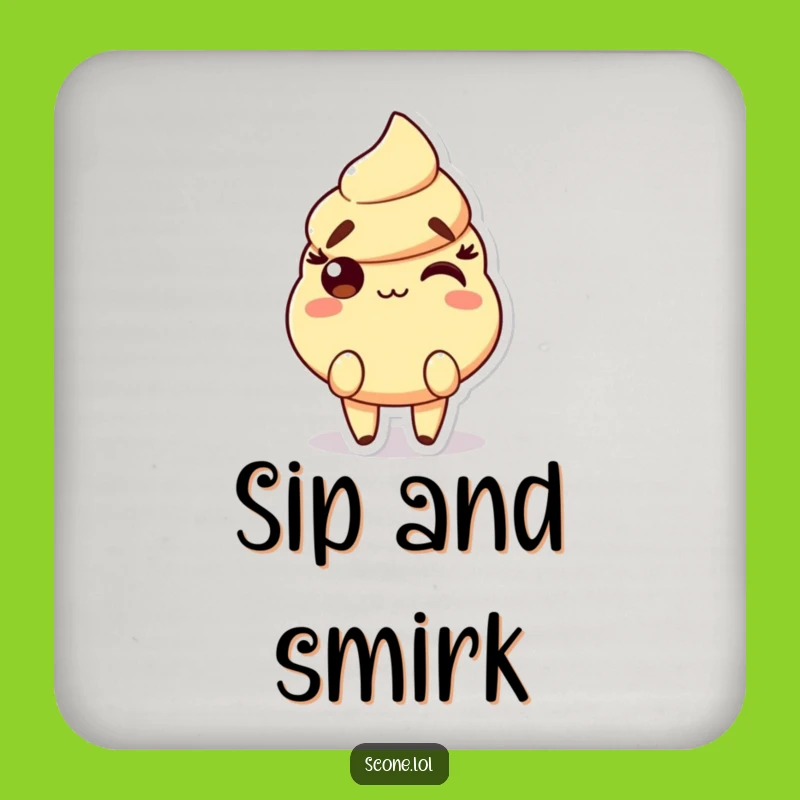 Funny Scone Smirk Coasters: Protect Tables with Baked Good Sass
