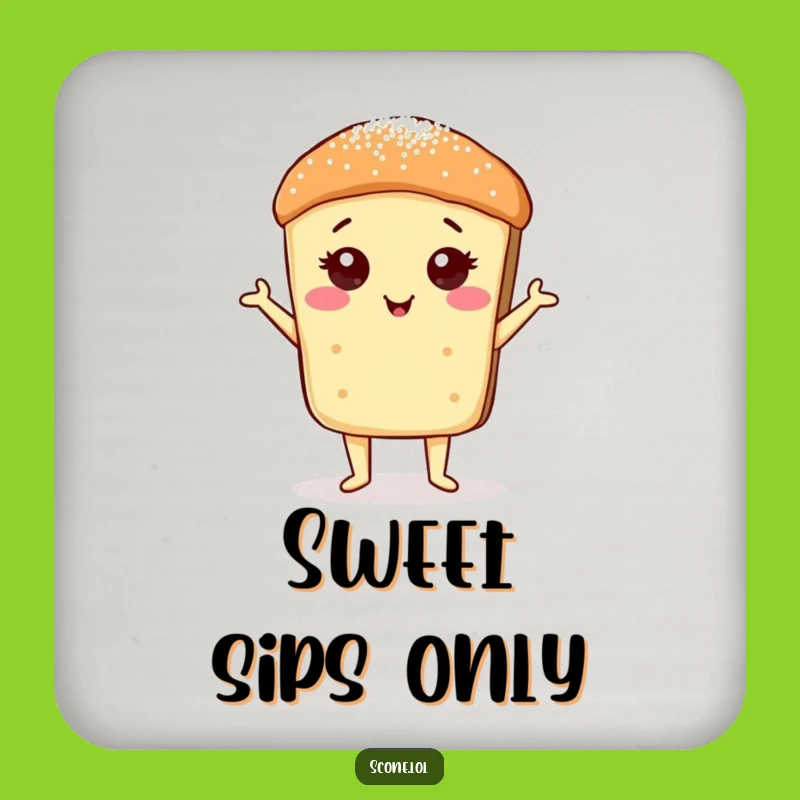 Funny Scone Sugar Dust Pose Drink Coaster: Protect Surfaces with Posh Charm