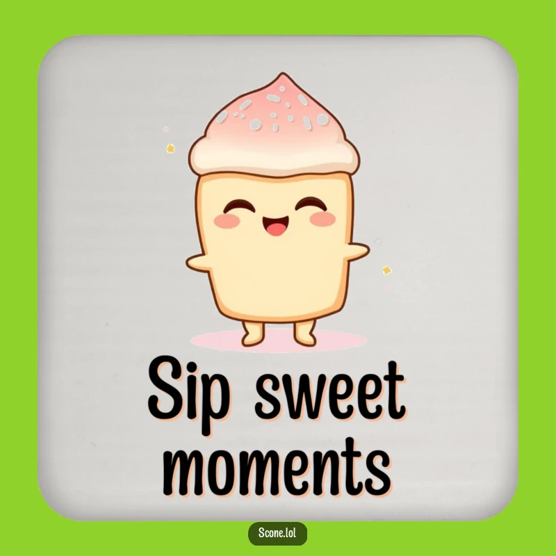 Funny Scone Sugar Rush Drink Coaster: Protect Surfaces with This Hilarious Sweet Art