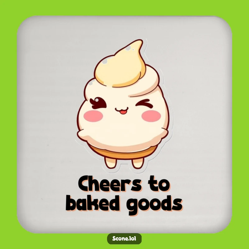 Funny Scone Wink Coaster: Add Playful Protection to Your Table!