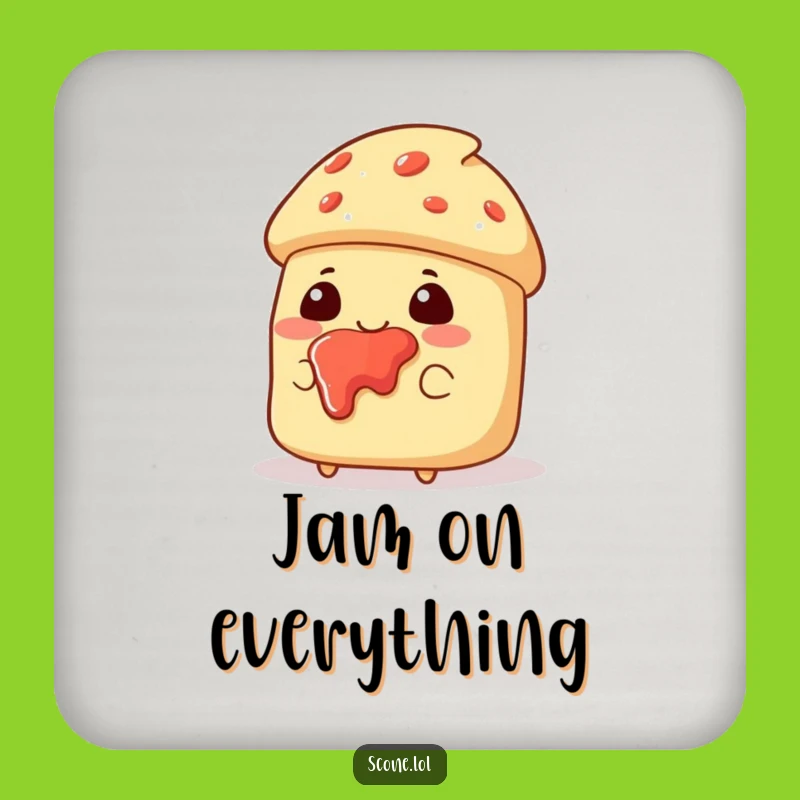 Funny Jam-Faced Scone Coasters - Protect Surfaces with Sweet Messy Charm