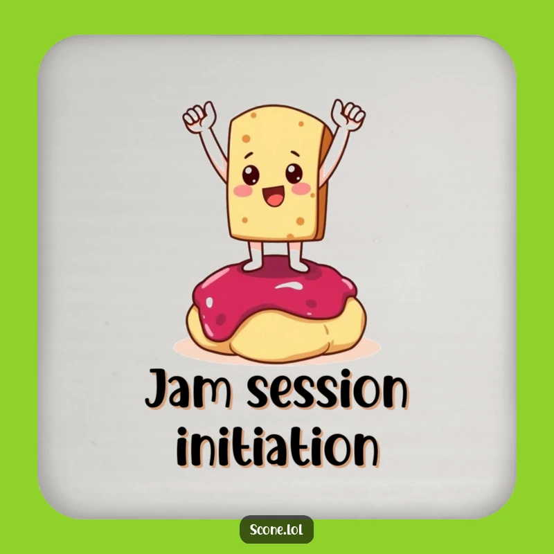 Funny Scone Victory Coaster: Triumphant Pose, Quirky Drink Accessory Gift