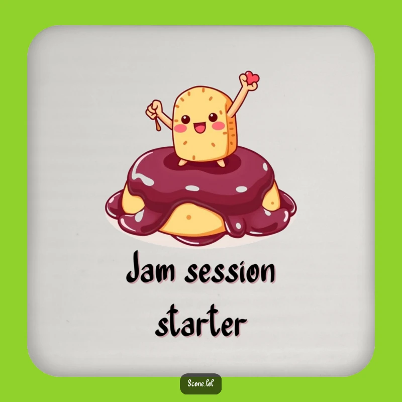 Funny Scone Victory Coasters: Jam Protection, Hilarious Decor for Triumphant Tables!