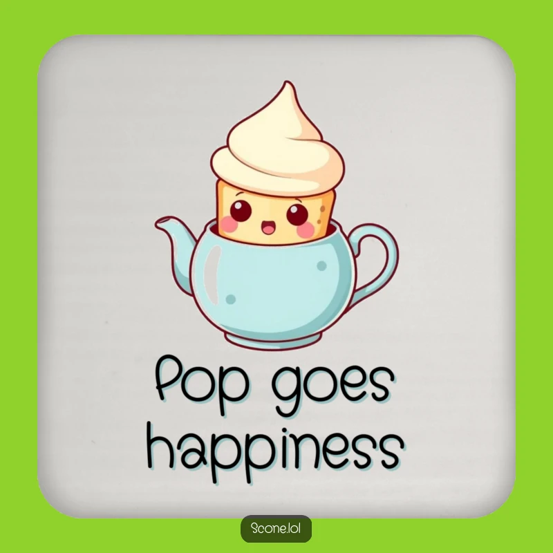 Funny Scone Teapot Surprise Coaster: Protect Surfaces with Hilarious Art
