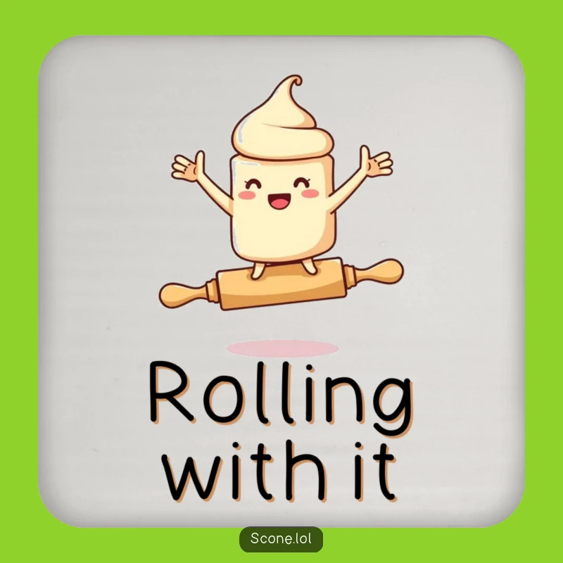 Funny Scone Rolling Pin Coaster: Protect Surfaces with Playful Imbalance