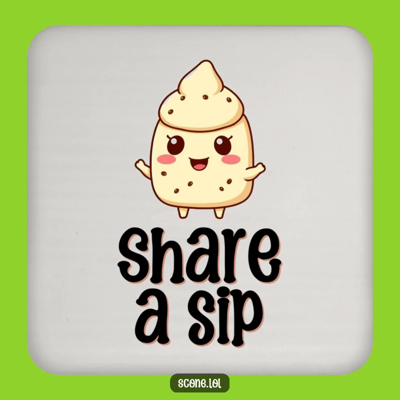 Funny Scone Crumb Coaster: Cheerful Character Protection for Surfaces Gift