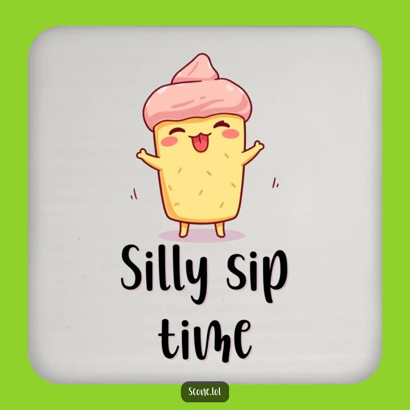 Funny Scone Spinning Coaster: Silly Face Protection, Perfect Small Gift