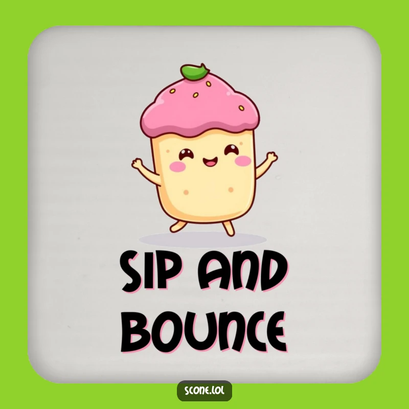 Funny Bouncing Scone Coasters - Protect Surfaces with Baked Good Cheer