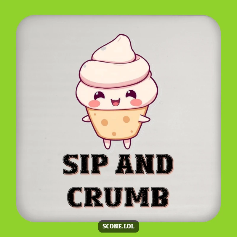 Funny Scone Coaster - Cheerful Bounce Protection, Chic Humorous Table Decor