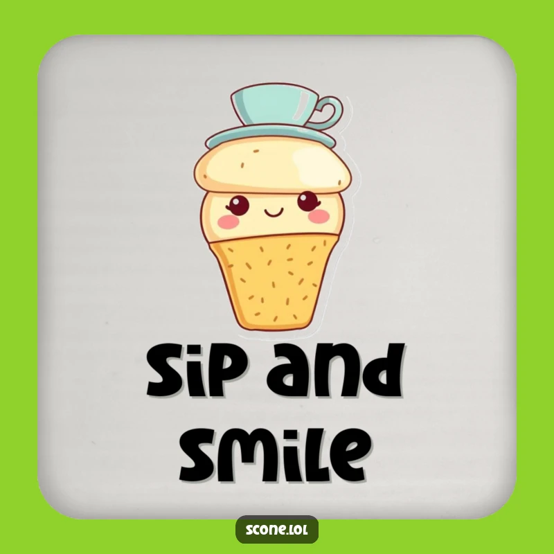 Funny Scone Tea Party Coaster Set: Cute Teacup Hat Protection, a Perfect Funny Gift