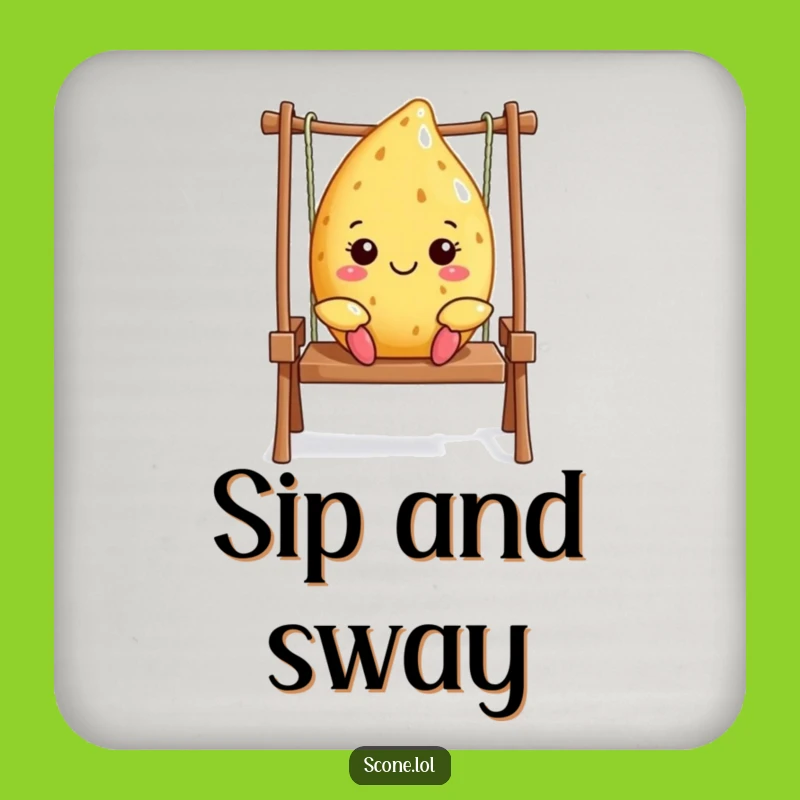 Funny Scone Coaster Set - Swinging Baker Protection, Housewarming Gift