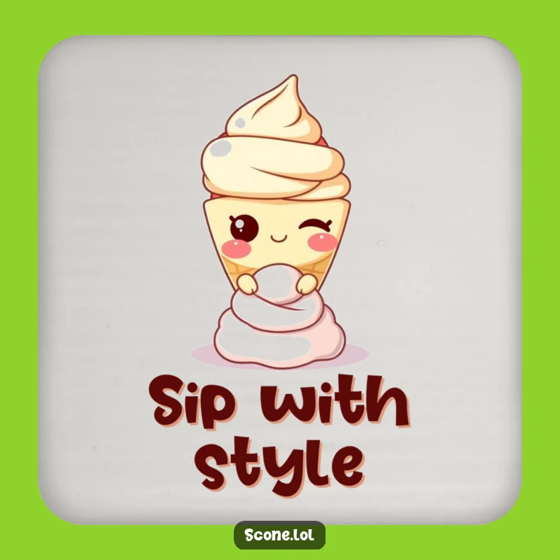 Funny Scone Coaster: Winking Character, Protect Surfaces with Humorous Style Gift