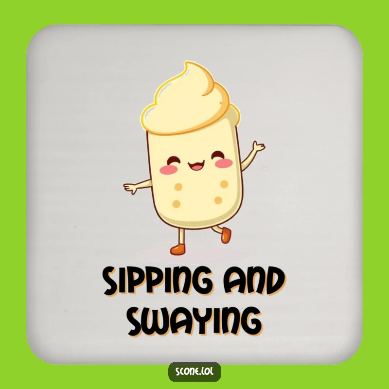 Funny Scone Dancer Drink Coaster: Protect Surfaces with This Hilarious Jigging Art