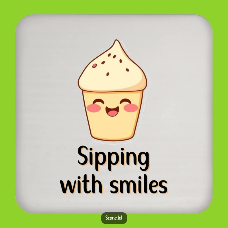 Funny Scone Coaster Set - Giggling Baker Protection, Housewarming Gift