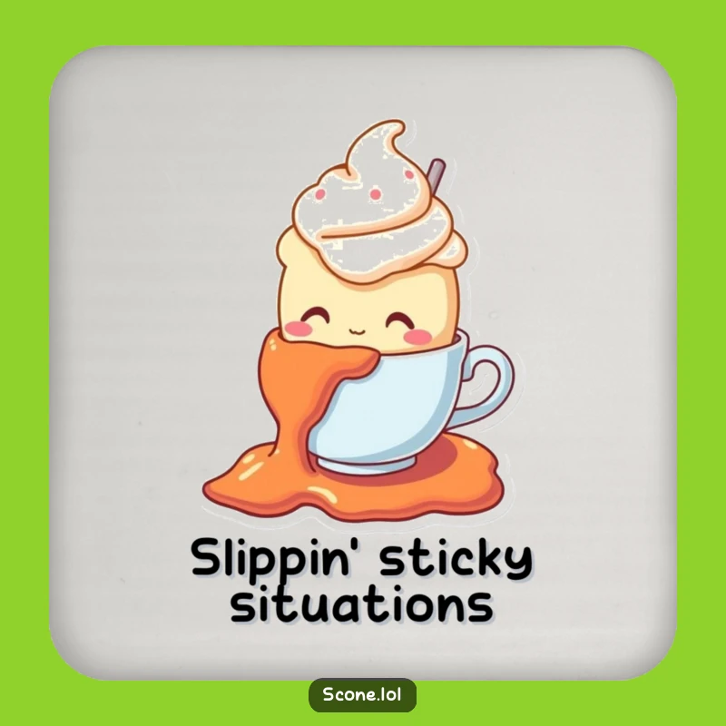 Funny Scone Jam Slip Coaster: Protect Surfaces from Rings and Laughter