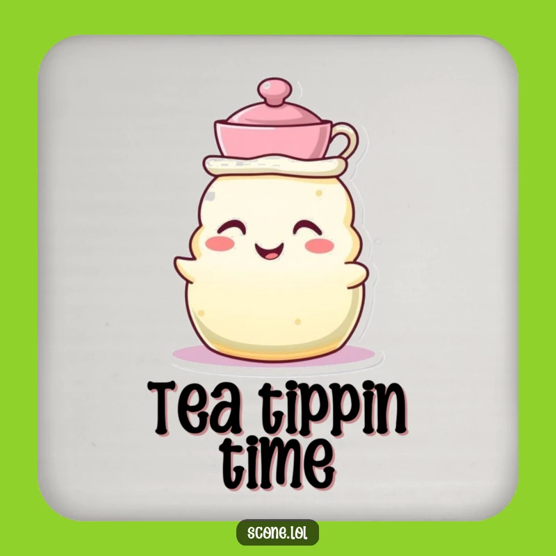 Funny Teacup Hat Scone Coasters - Protect Surfaces with Tea Time Charm
