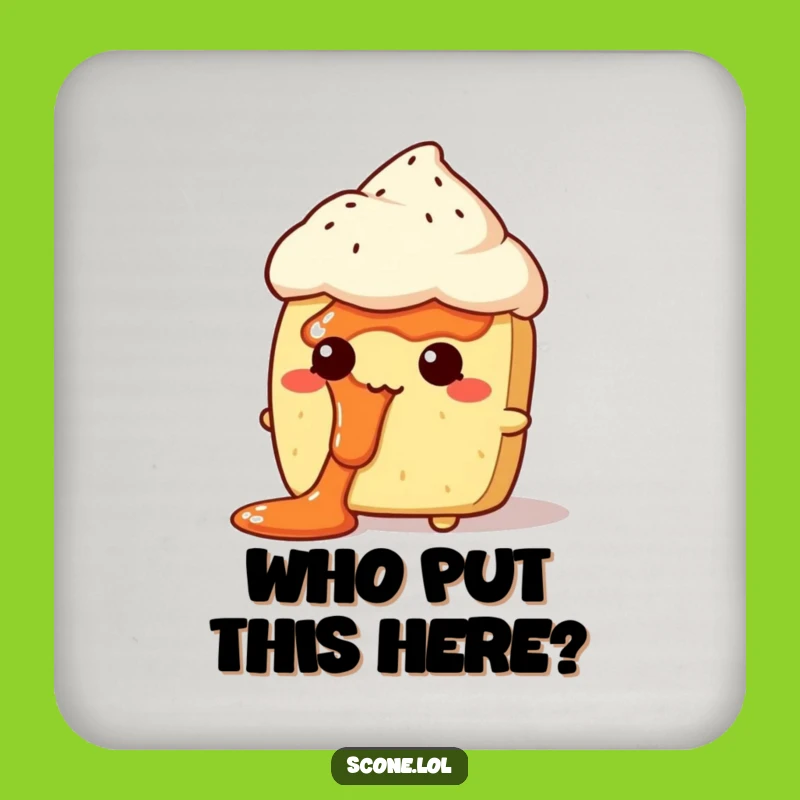 Funny Jam Face Scone Drink Coaster: Protect Surfaces with This Hilarious Messy Art