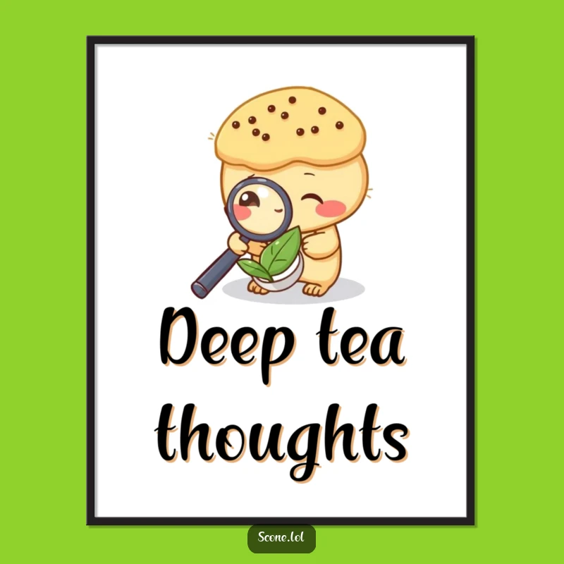 Funny Scone Tea Leaf Mystery Poster - Hilarious Decor for Detectives!