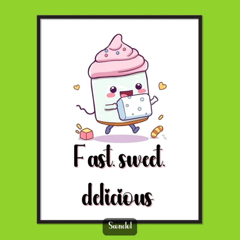 Funny Racing Scone Sugar Cube Poster - Playful Competition Art Funny Gift