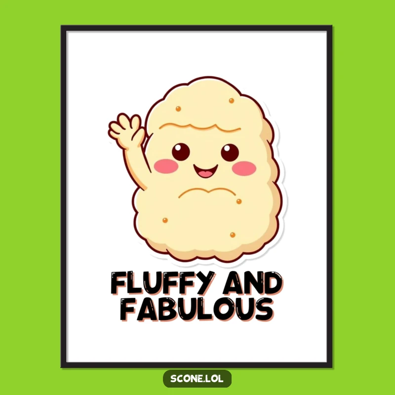 Funny Scone Wave Poster: Delightful Smiling Baked Art Is A Cheerful And Hilarious Wall Decor Gift