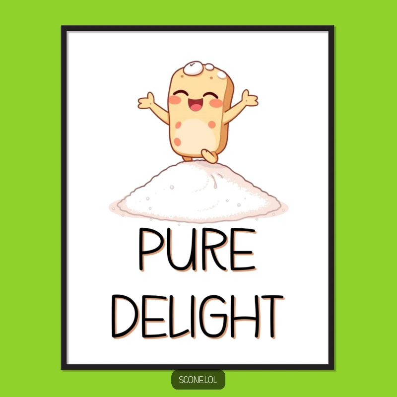 Funny Giggling Scone Poster: Joyful Hopping Art, Perfect Sweet Decor Gift