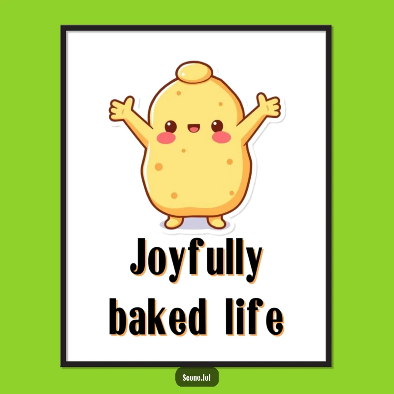 Funny Happy Scone Poster: Embrace Joyful Pastry Art for Your Walls