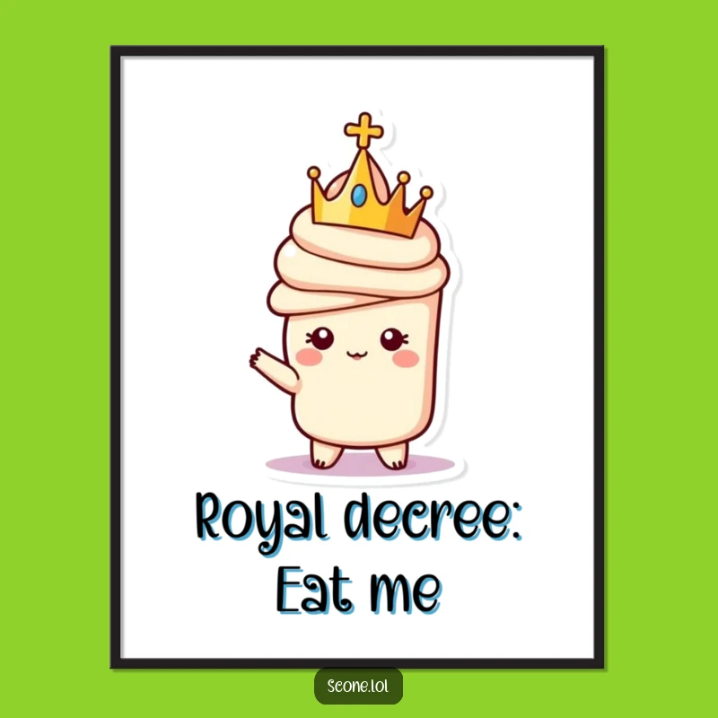Funny Regal Scone Crown Poster - Majestic Wall Art Funny Gift