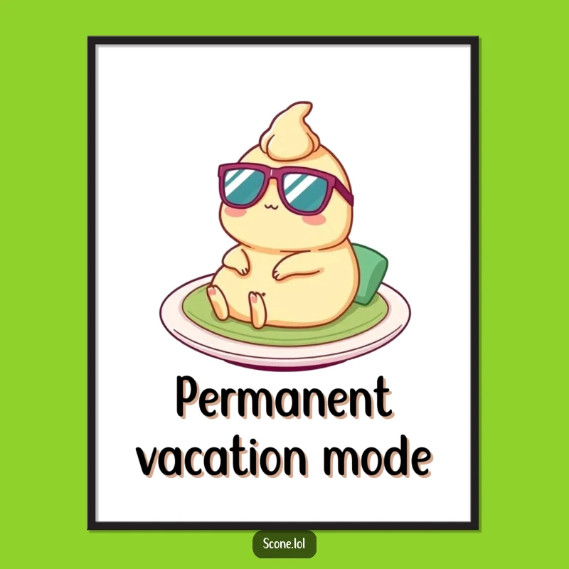 Funny Satay Poster: Tiny Sunglasses Vibe, Hilarious Foodie Art Print, Perfect Quirky Gift!