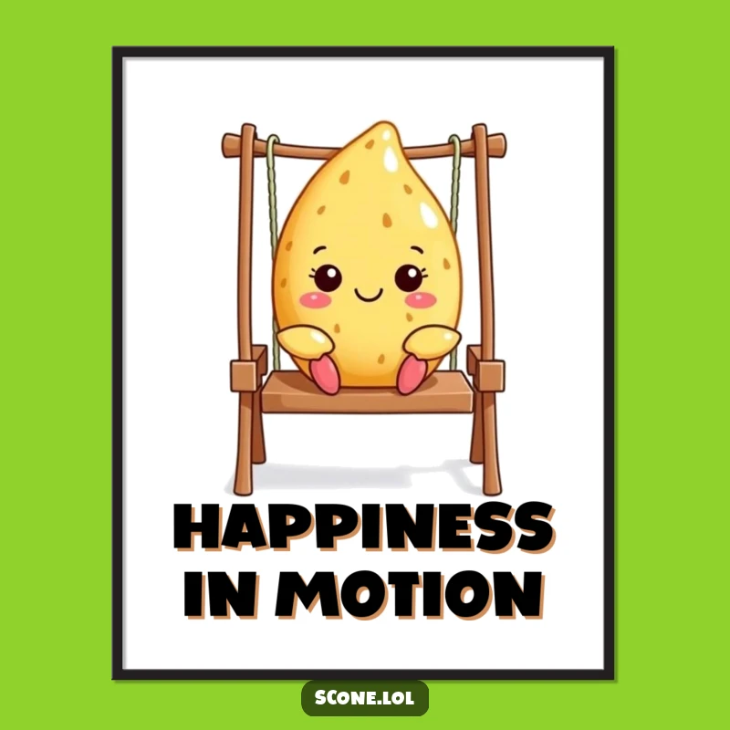 Funny Scone Art Print - Swinging Baker Bliss, Wall Decor Gift