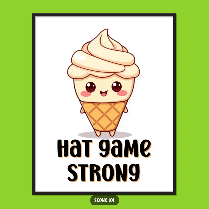 Funny Scone Cream Hat Poster: Adorable Pastry Art for a Sweet Touch