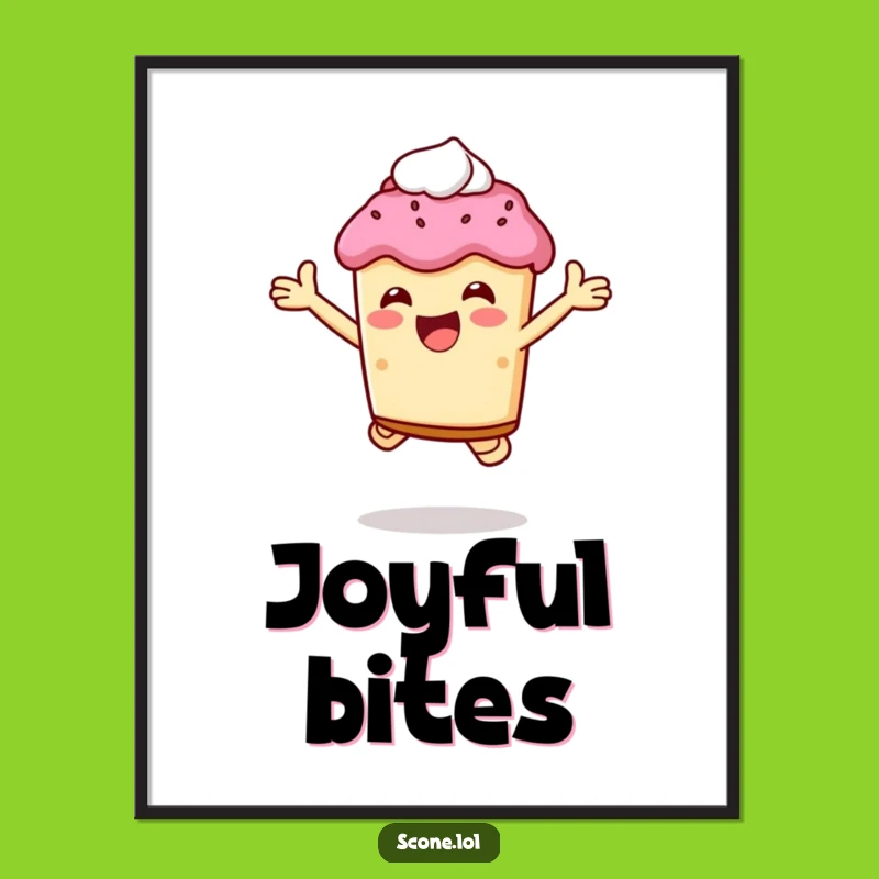 Funny Scone Cream Joy Poster: Hilarious Dessert Wall Art