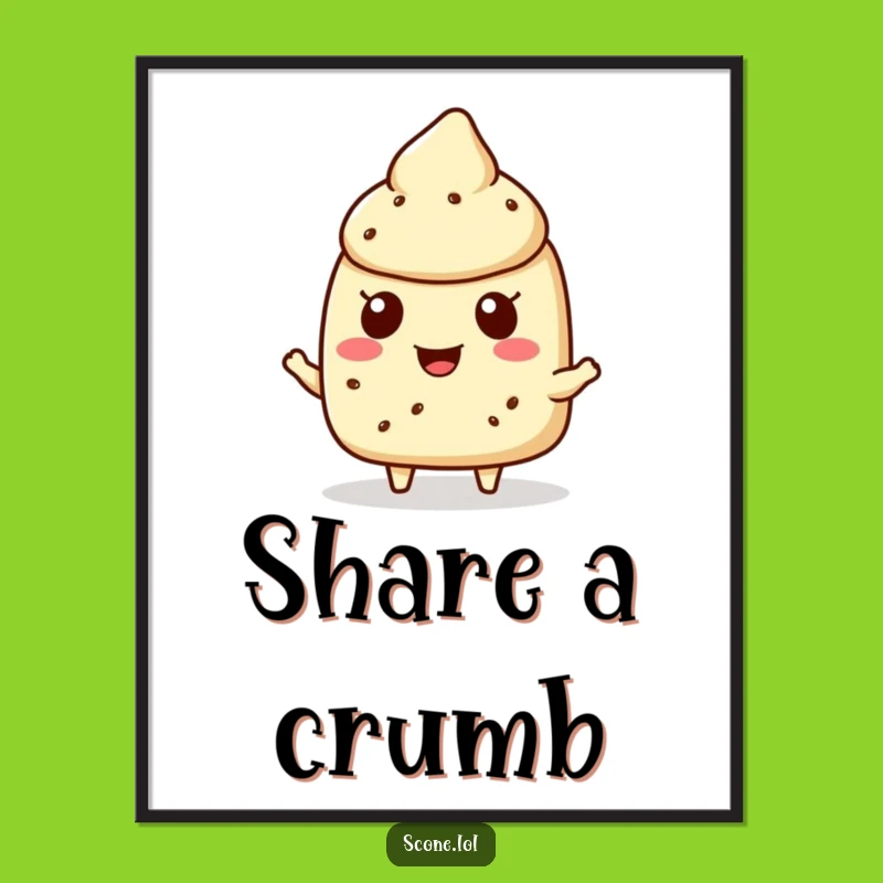 Funny Scone Crumb Poster: Cheerful Character Art for a Heartwarming Gift
