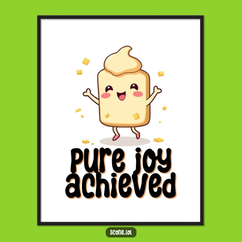 Funny Scone Dance Poster: Butter Splatter Joy, Hilarious Foodie Art, Perfect Cheerful Gift!