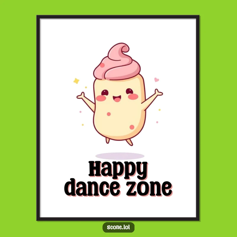 Funny Scone Dance Poster: Wobbly Character Art for a Cheerful Gift