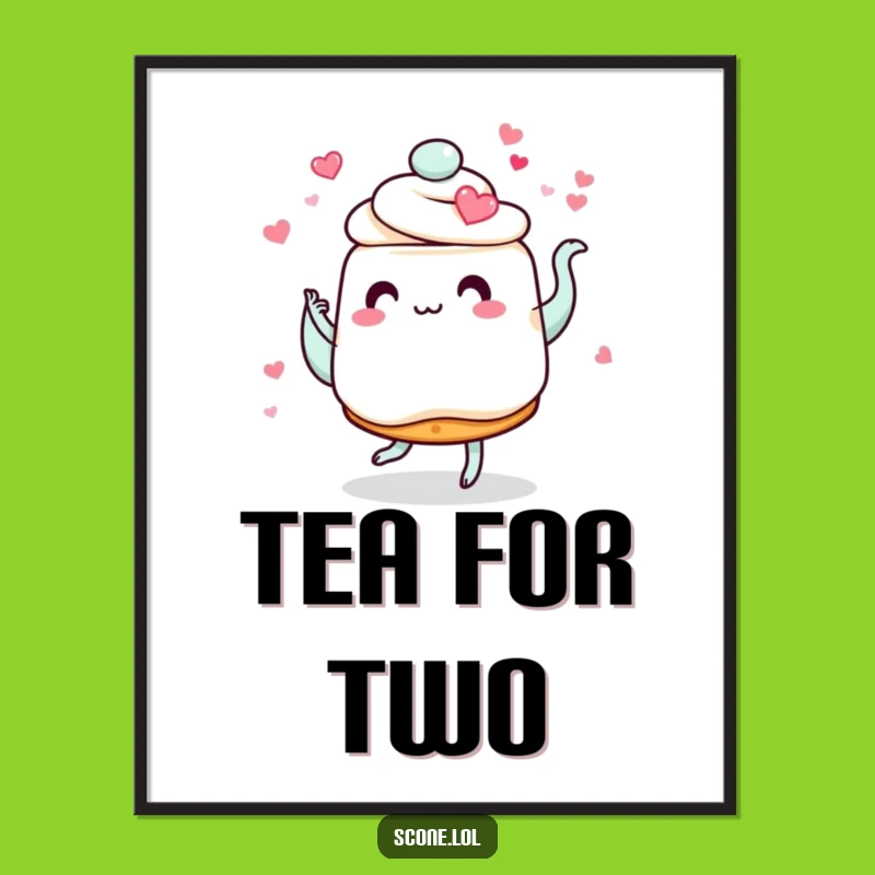 Funny Scone Love Poster: Romantic Dance Art, Perfect Whimsical Decor Gift