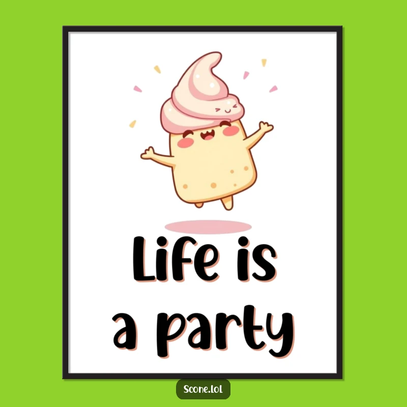 Funny Scone Poster: Dynamic Dance Art, a Lively Funny Gift