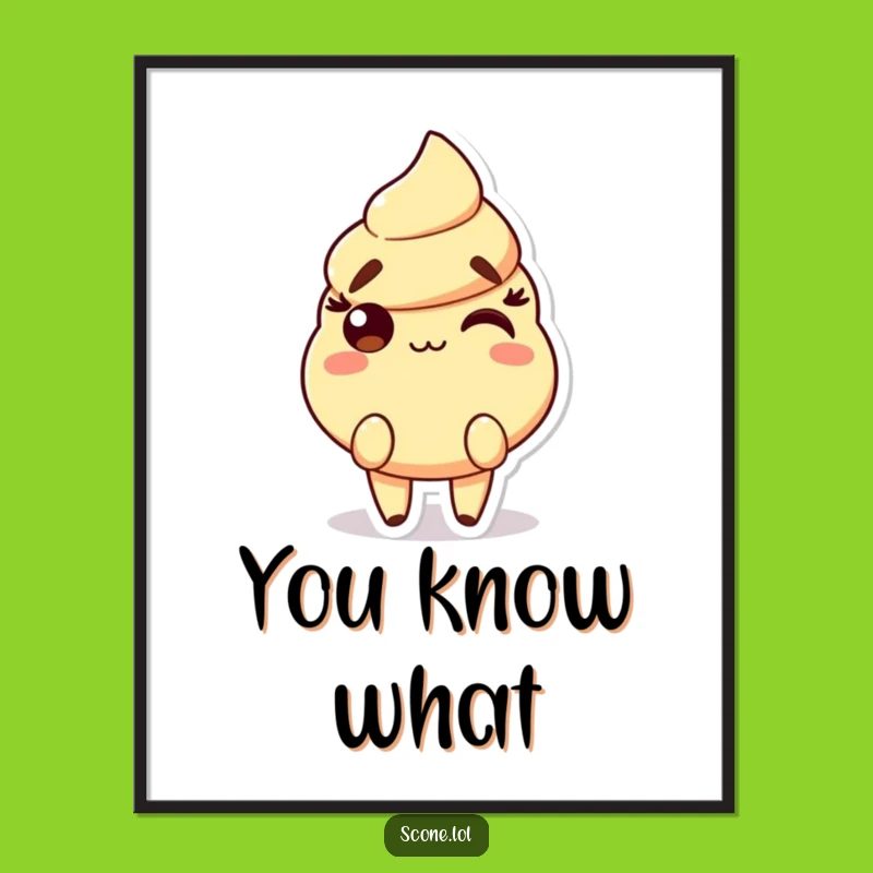 Funny Scone Smirk Poster: Cheeky Baked Good Art for Your Wall