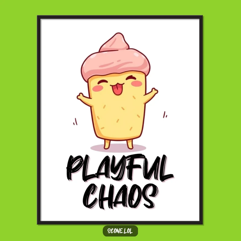 Funny Scone Spinning Poster: Silly Face Art, Perfect Humorous Decor Gift