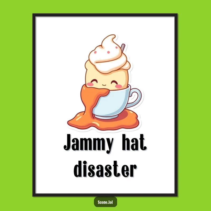 Funny Scone Jam Slip Poster: Quirky Pastry Art for a Humorous Home