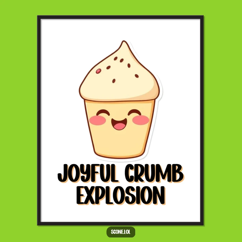Funny Scone Art Print - Giggling Baker Joy, Wall Decor Gift