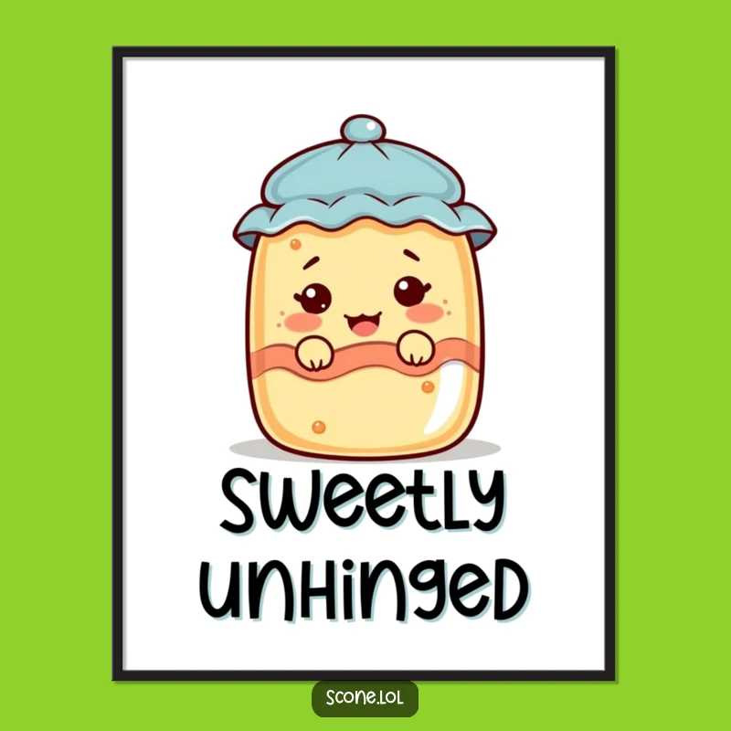 Funny Scone Jam Jar Face Poster - Whimsical Wall Art for Laughs