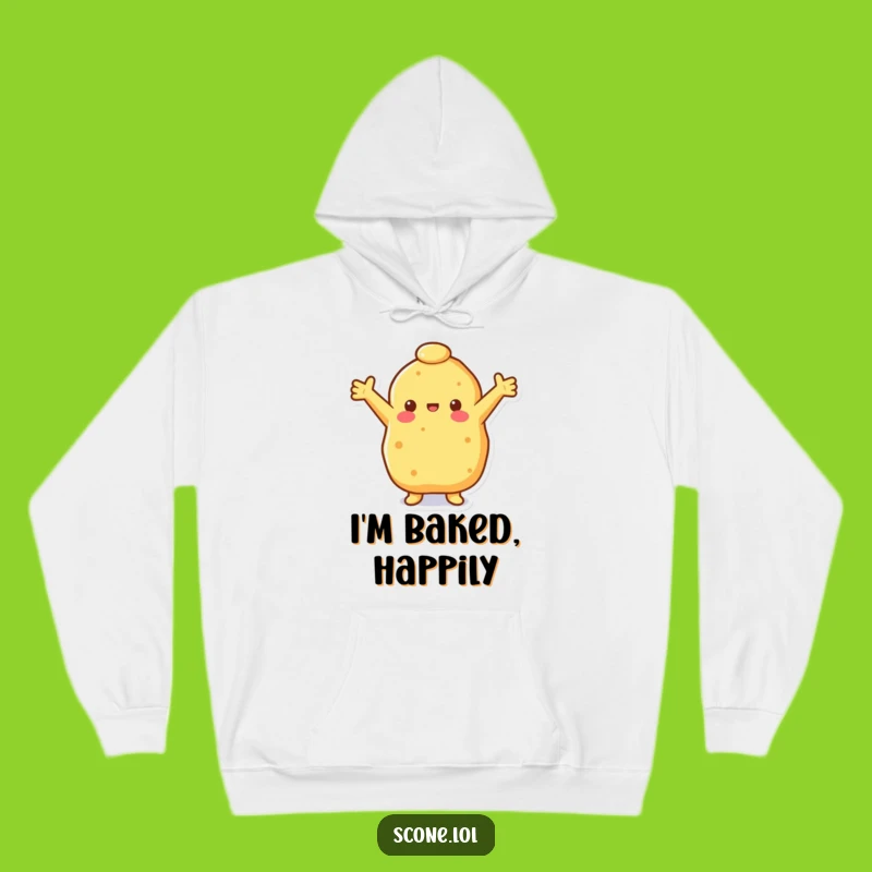 Cozy Funny Happy Scone Hoodie: Warm Hugs from a Cheerful Pastry