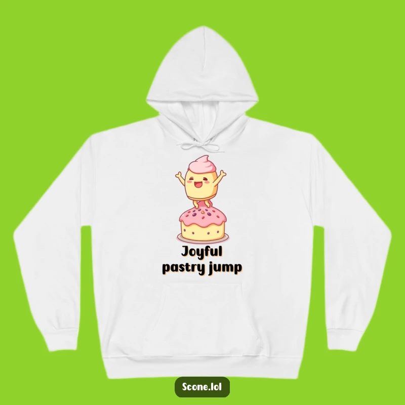 Funny Leaping Scone Hoodie - Cozy Comfort for Joyful Sweet Treat Fans