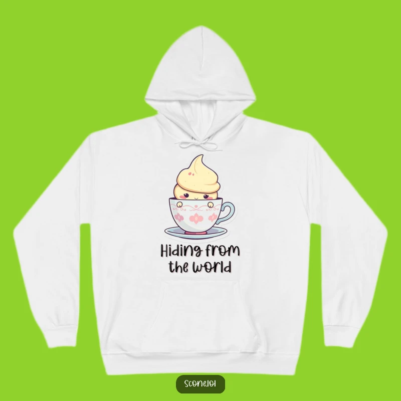 Cozy Funny Scone Teacup Peek Hoodie: Warm Hugs for Tea Lovers!