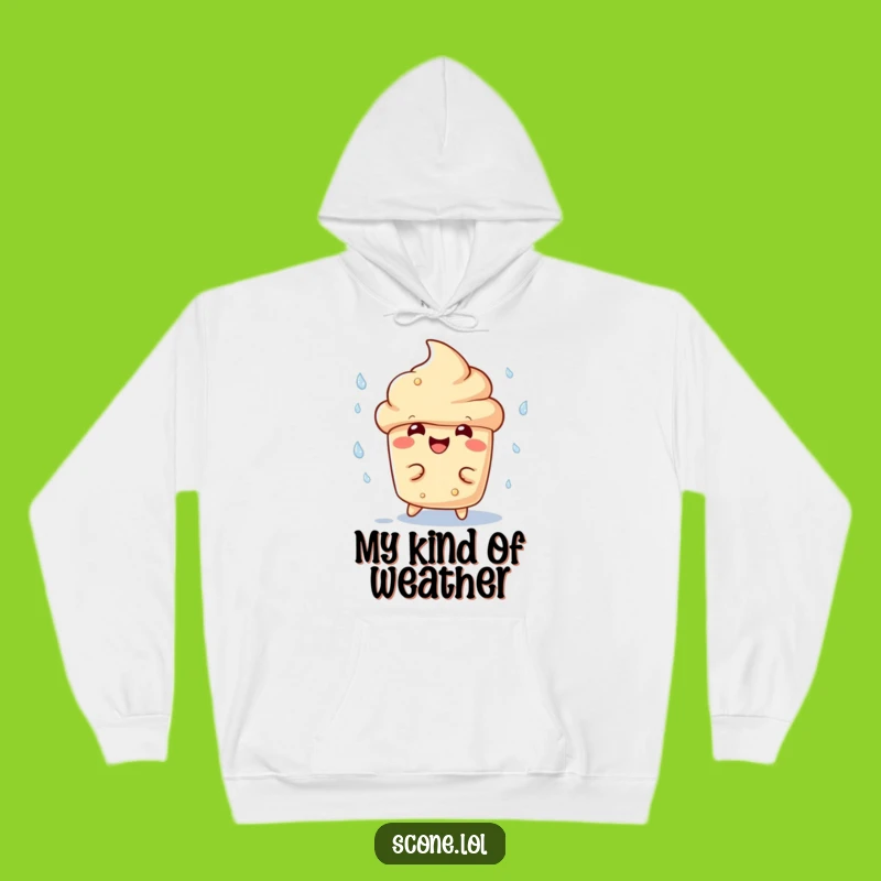 Funny Scone Dodging Rain Hoodie - Cozy Humor for Gloomy Days