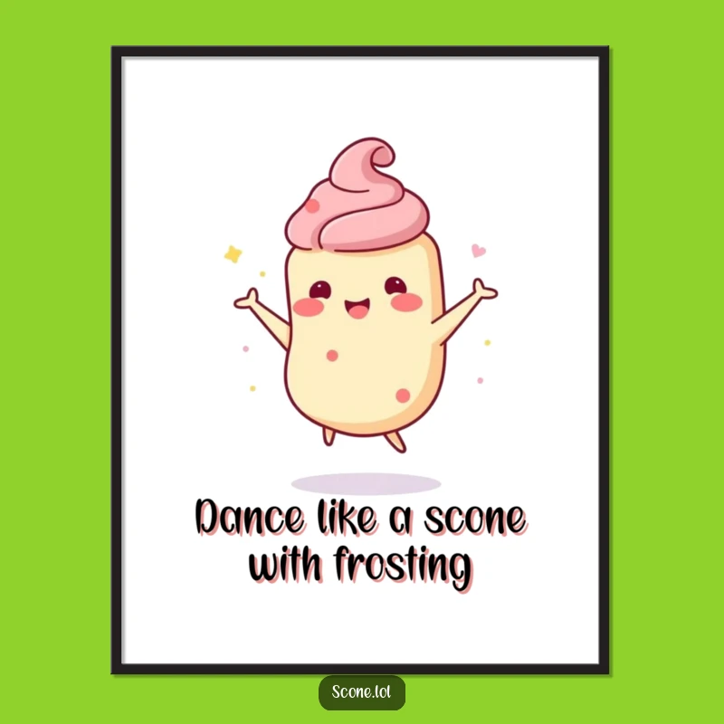 Free Printable Wobbly Scone Dance Wall Art: Funny Downloadable Decor!