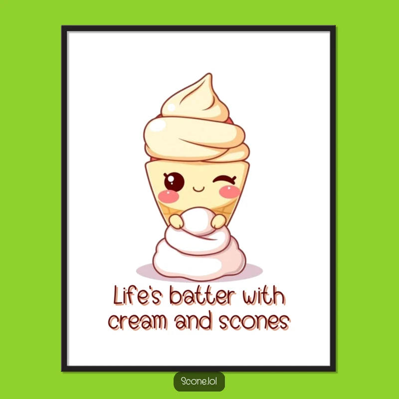 Free Printable Scone Art: Funny Winking Treat Downloadable Wall Decor