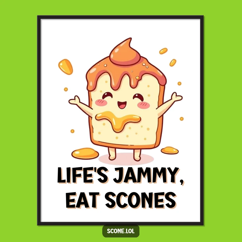 Free Printable Wall Art: Dancing Scone Jam Fun Digital Downloadable Art Gift
